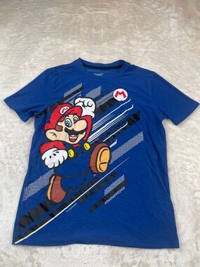 Old Navy Boys Blue Super Mario Graphic Tee